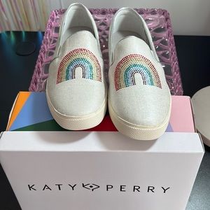 NIB, Katy Perry, Canvas Rainbow shoes, size 8
